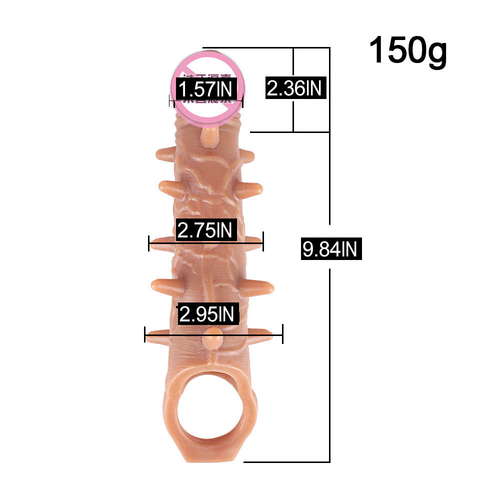 Export adult sex toys with thorns, thick and large sets, enlarged and realistic Wolf tooth sets, European and American sizes for men Item Picture