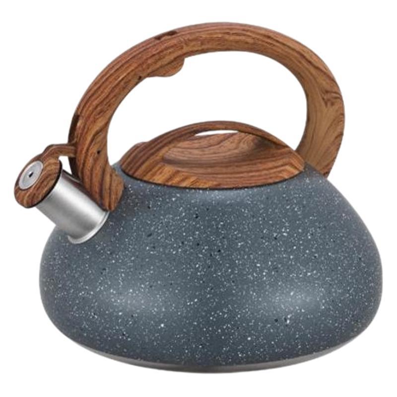 Wholesale of 3L wood-grain handle sounding water kettles, cross-border kitchenware, spray paint, sprinkle a little sound, boiling water kettles Item Picture