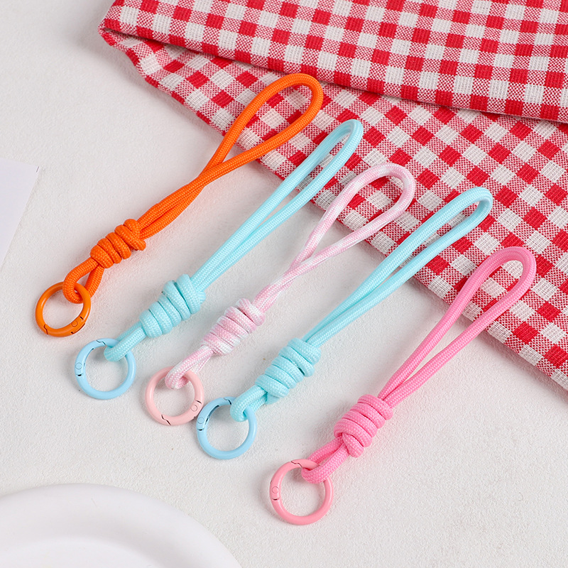 Xiaohongshu lanyard, cute dopamine short mobile phone lanyard, dopamine colorful rope keychain lanyard pendant details Picture