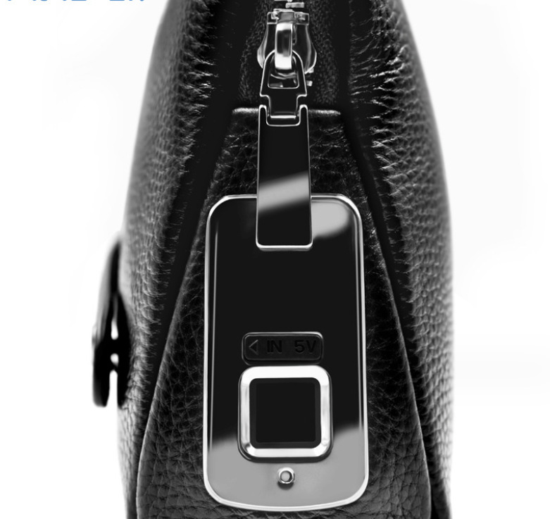 Fingerprint lock men's handbag details Picture