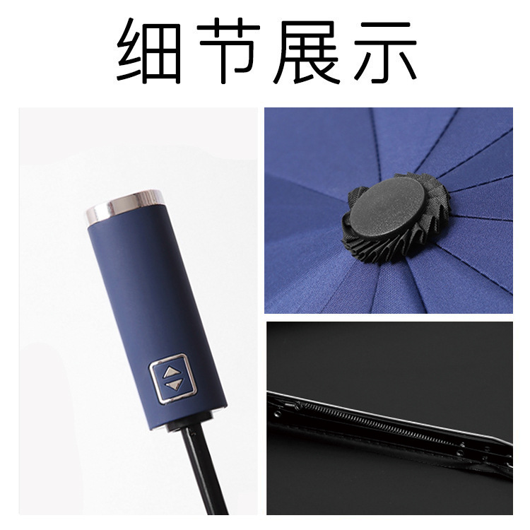 Wholesale in large quantities of cross-border fully automatic umbrellas with logo printing, black rubber sun protection umbrellas, three-fold camping portable folding umbrellas Application Scenario