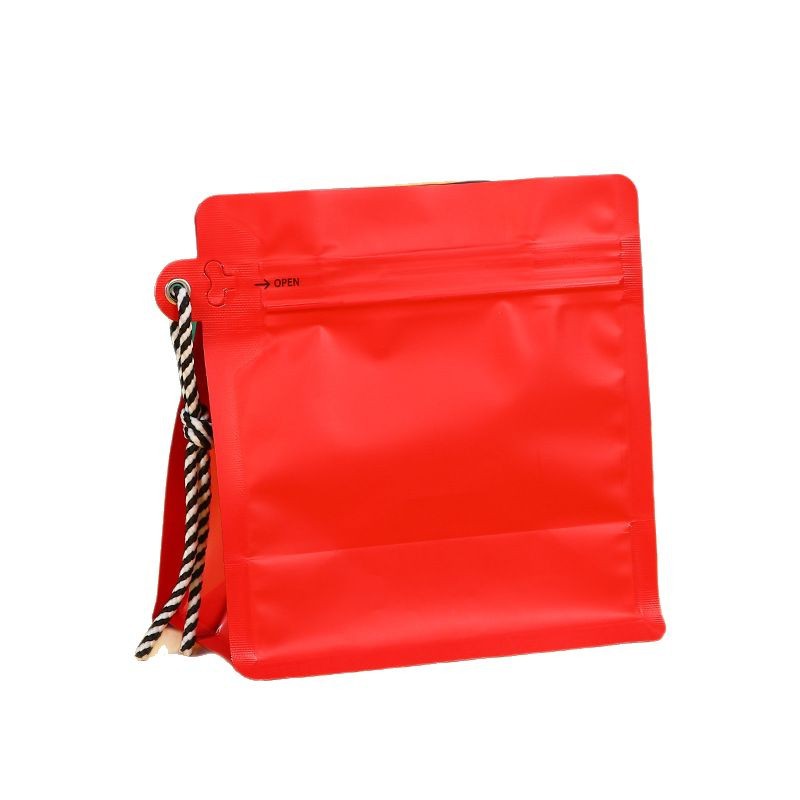 Sealed zipper food packaging bags, customized tea bags, hand-held portable lanyard coffee bags, eight-side sealed coffee bags Item Picture