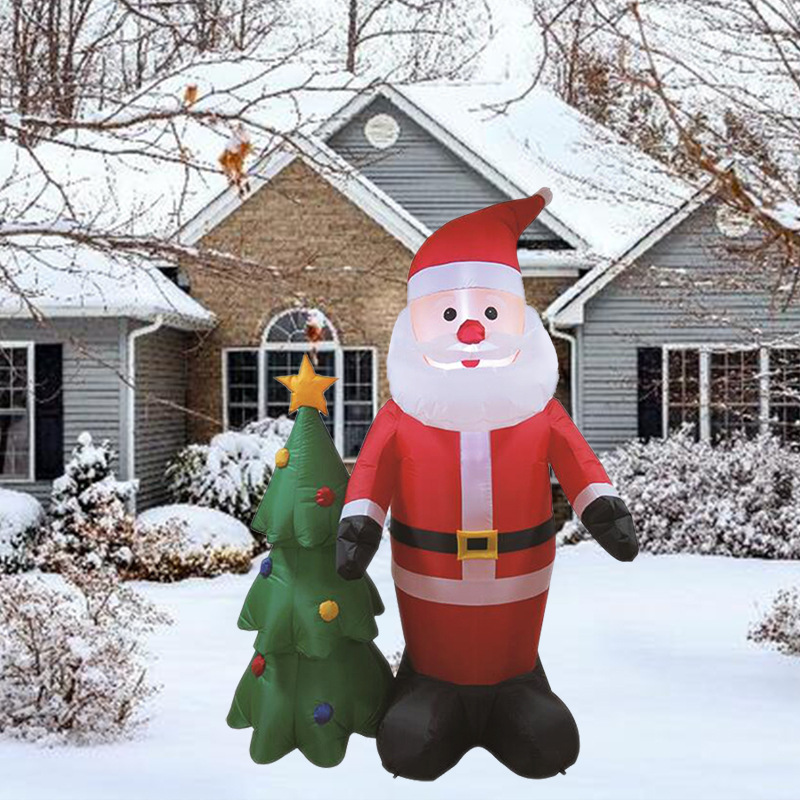 厂家直销畅销款圣诞节雪人 气模 充气圣诞老人加圣诞树1.8米图