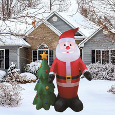 厂家直销畅销款圣诞节雪人 气模 充气圣诞老人加圣诞树1.8米