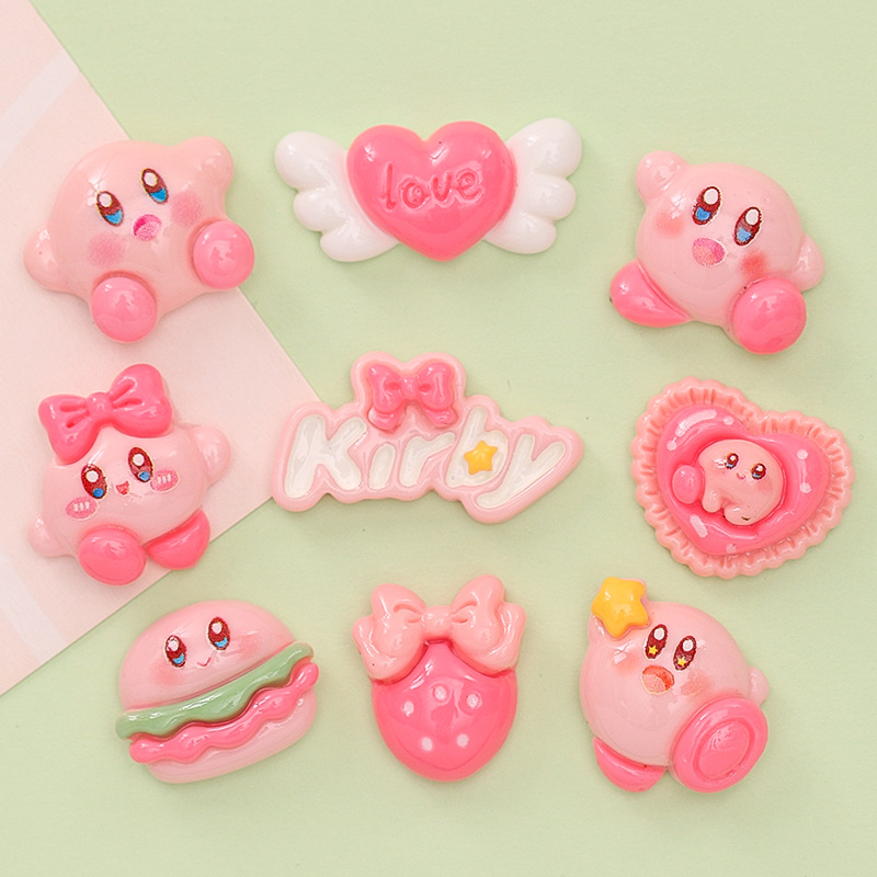 Cute Star Kirby diy cream glue charger case, phone case, hair accessory, hair clip, resin accessory material pic 1