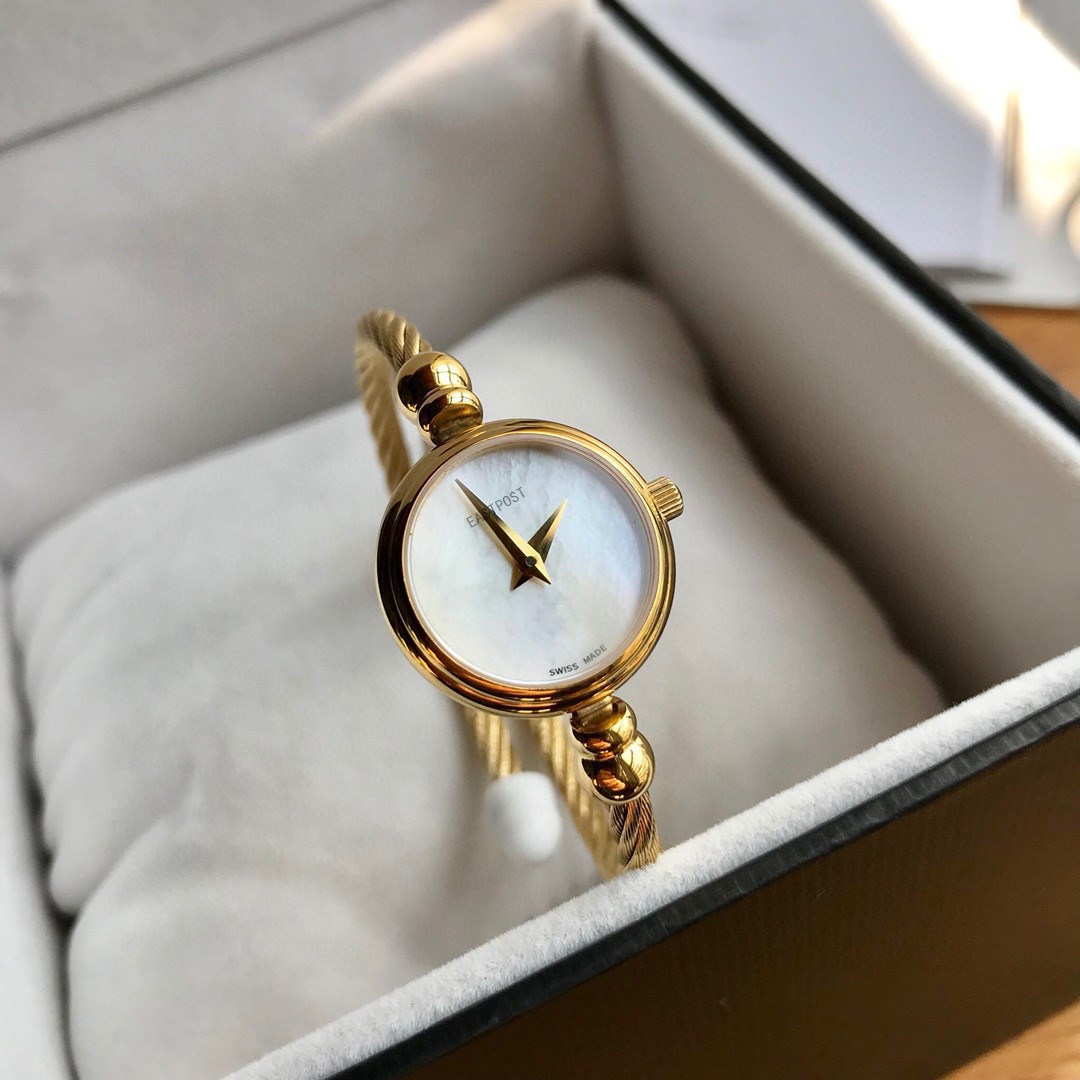 古 双G手镯手表女防水小巧气质简约潮流女生复古弹簧贝母手镯表白底实物图