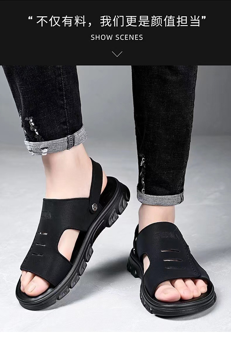 【 High Quality 】 Men's sandals and slippers for two uses in one. Durable for men going out in summer and driving. Thick soles, anti-slip and waterproof pic 16