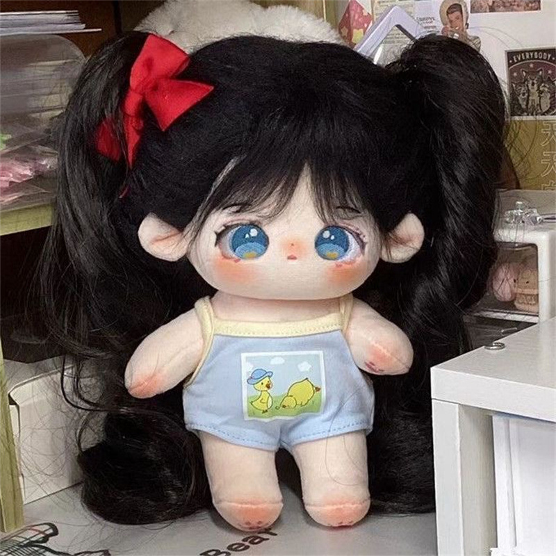 20Cm Cotton Doll High Temperature Silk Wig Ponytail Small Tiger Clip Grab Clip Long Curly Hair Ponytail Wholesale Item Picture