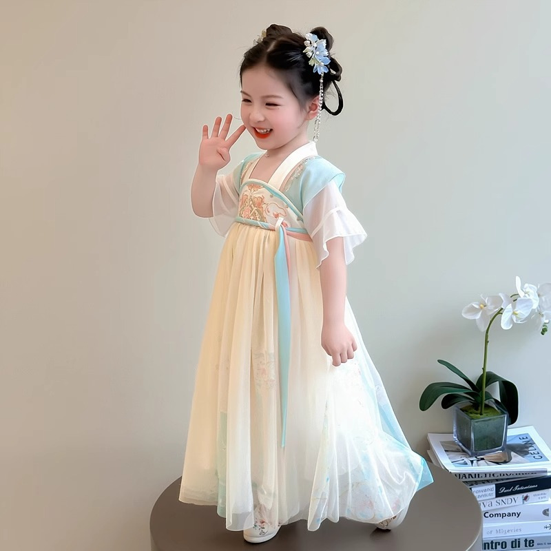 المد -الفتيات HanFu اللباس Xia Zhuang 2025 الجديدة الـ YangQi الأنيقة النساء جنية الطفل فوق تنورة ستتمتعون رقيقة Ru الفقرة Application Scenario
