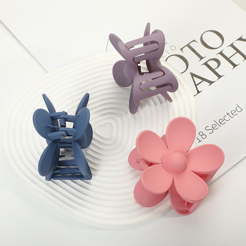 Korean Instagram Macaron Hair Clip Matte Flower Grip Temperament Hair Grip Back Of Head Pan Hair Clip Hair Accessories details Picture