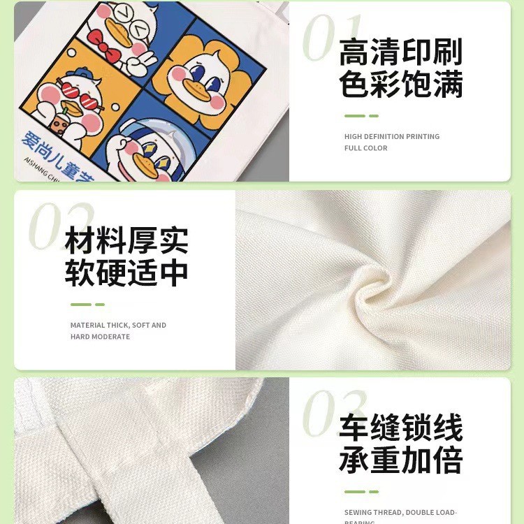 Customized blank canvas bags, large-capacity handbags, logo canvas bags, small-batch cotton bags for women details Picture
