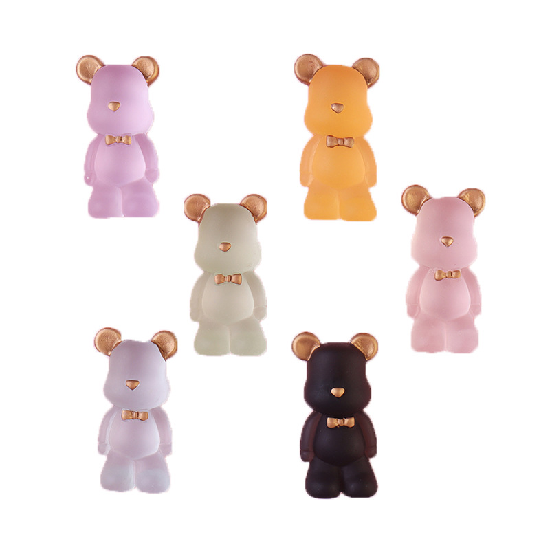 Resin Accessories Violent Bear Big Cartoon Diy Accessories Cream Glue Phone Case Decorative Patch Hair Accessories Materials Wholesale Item Picture