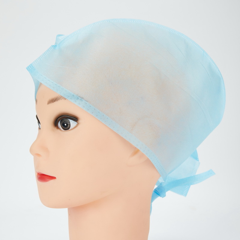 无纺布帽护士帽 SMS系带加厚蓝色一次性PP护士帽机制帽详情图3