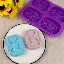 Silicone angel mold handmade soap cold soap candle cake drip glue mold four-hole men's and women's angel soap mold