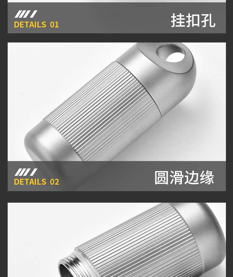 Cross-border new in-stock titanium alloy sealed warehouse portable waterproof medicine storage warehouse pill box pure titanium metal can pic 16