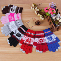 Touch screen gloves Snowflake touch screen special gloves touch screen controllable plus fleece thickened gloves manufacturer wholesale