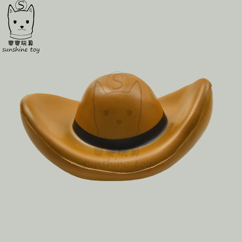 跨境发泡海绵西部牛仔帽造型pu压力球cowboy stress toy 减压玩具