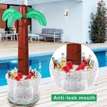 PVC充气饮料杯架 座椰树杯垫水果红酒手机水上充气冰床泳池餐盘