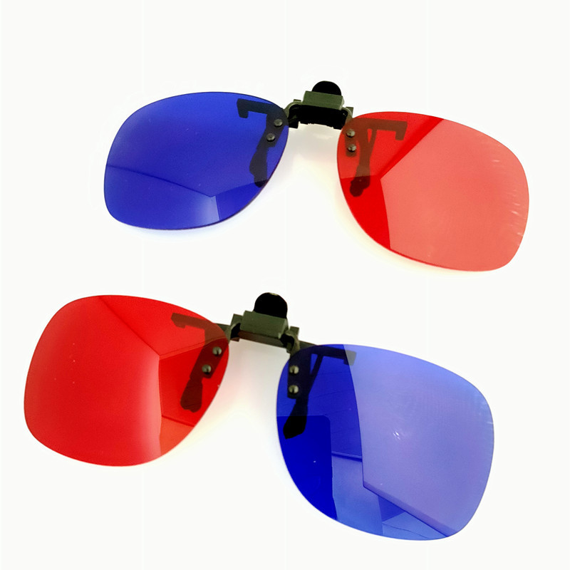 Red and blue 3D glasses clip, myopia glasses clip, cinema polarizing 3D stereoscopic clip myopia glasses, suitable for computers Application Scenario