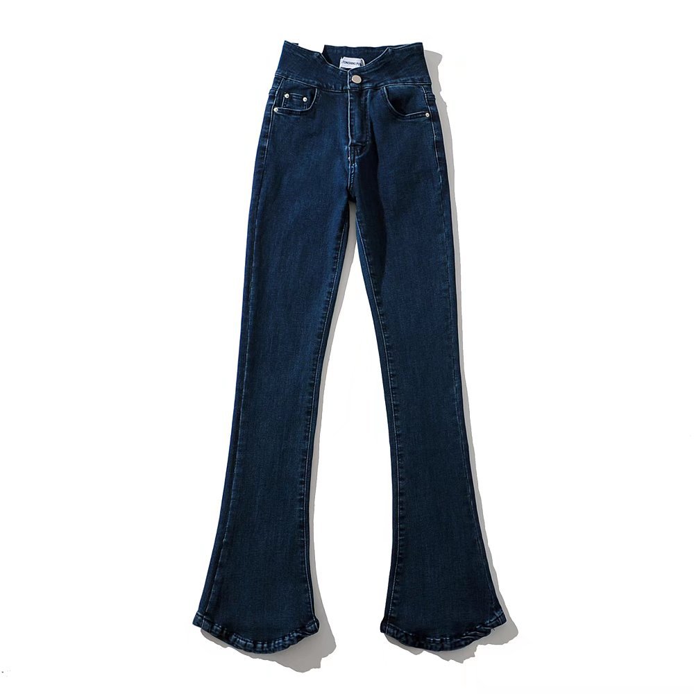 ins hot girl cintura alta flacherita pantalones vaqueros mujer otoño invierno cuello V cintura lifting cadera slim stretch mop pantalones Application Scenario