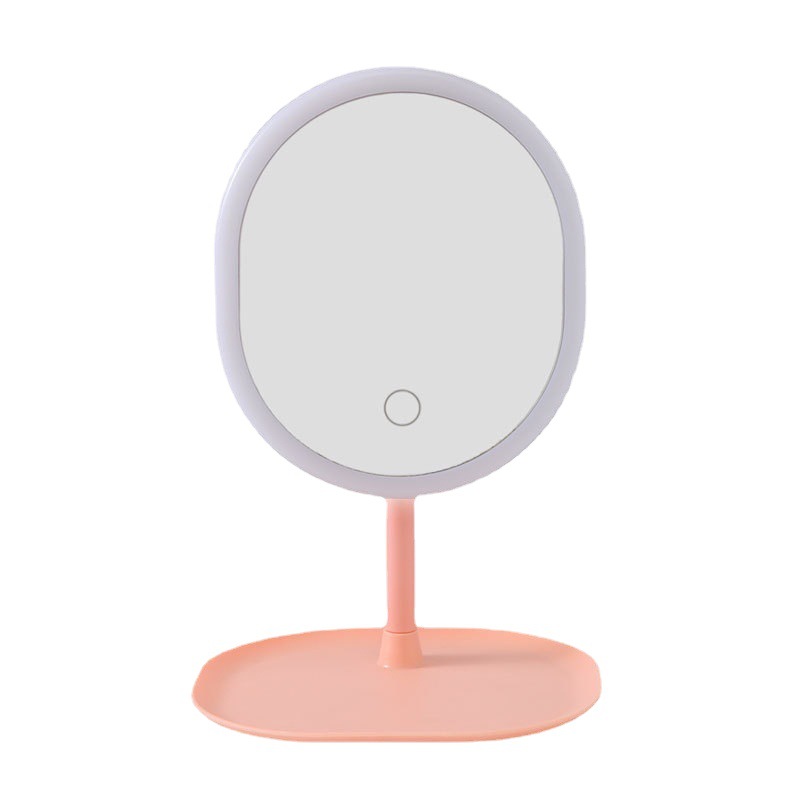 Led Makeup Mirror With Light Fill Light Mirror Desktop Storage Female Internet Celebrity Beauty Makeup Mirror Usb Charging Mirror Wholesale Item Picture