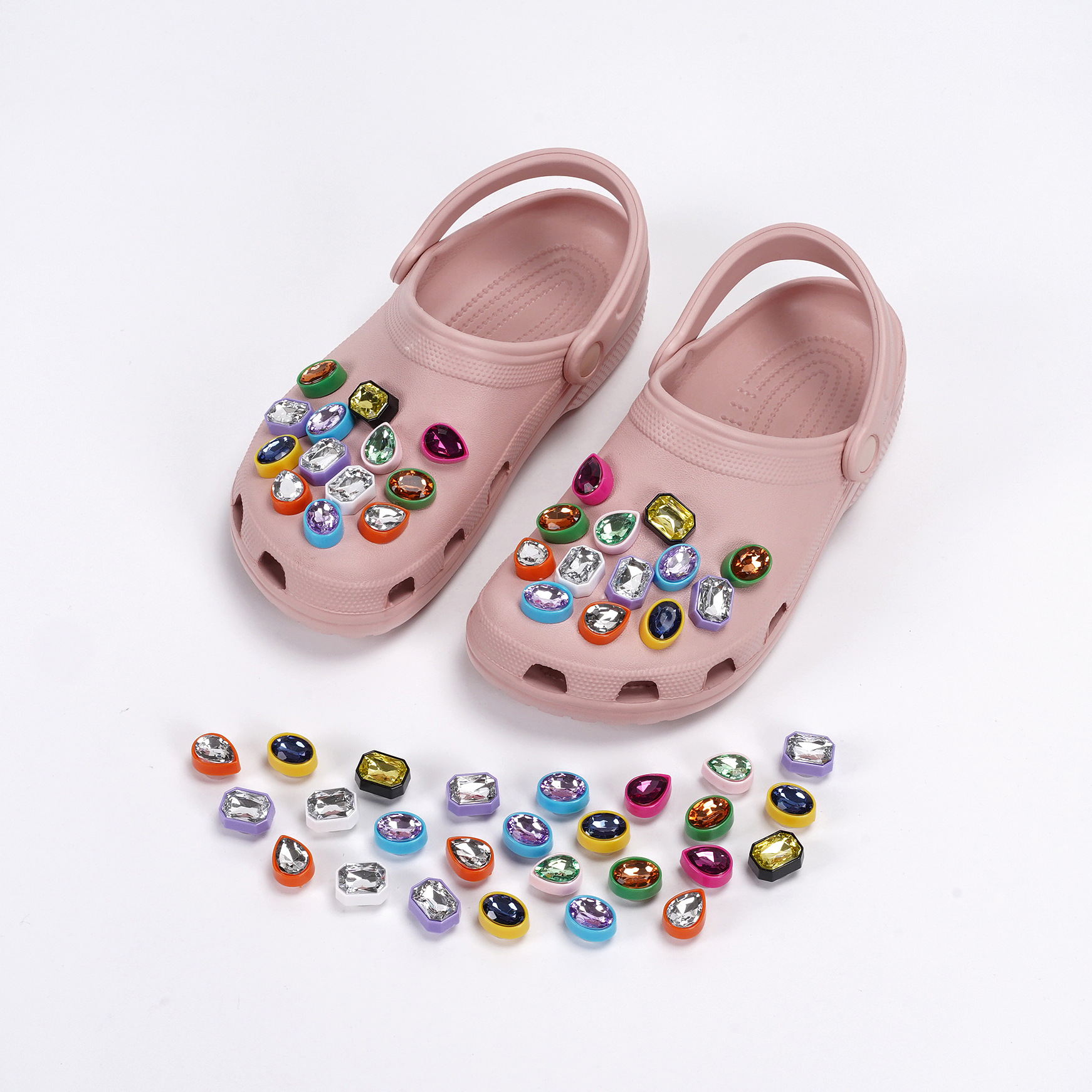 Cross-Border New Crocs Buckle Diy Accessories Removable Fashion Color Diamond Decorative Garden Shoes Flower Shoe Buckle Set Item Picture