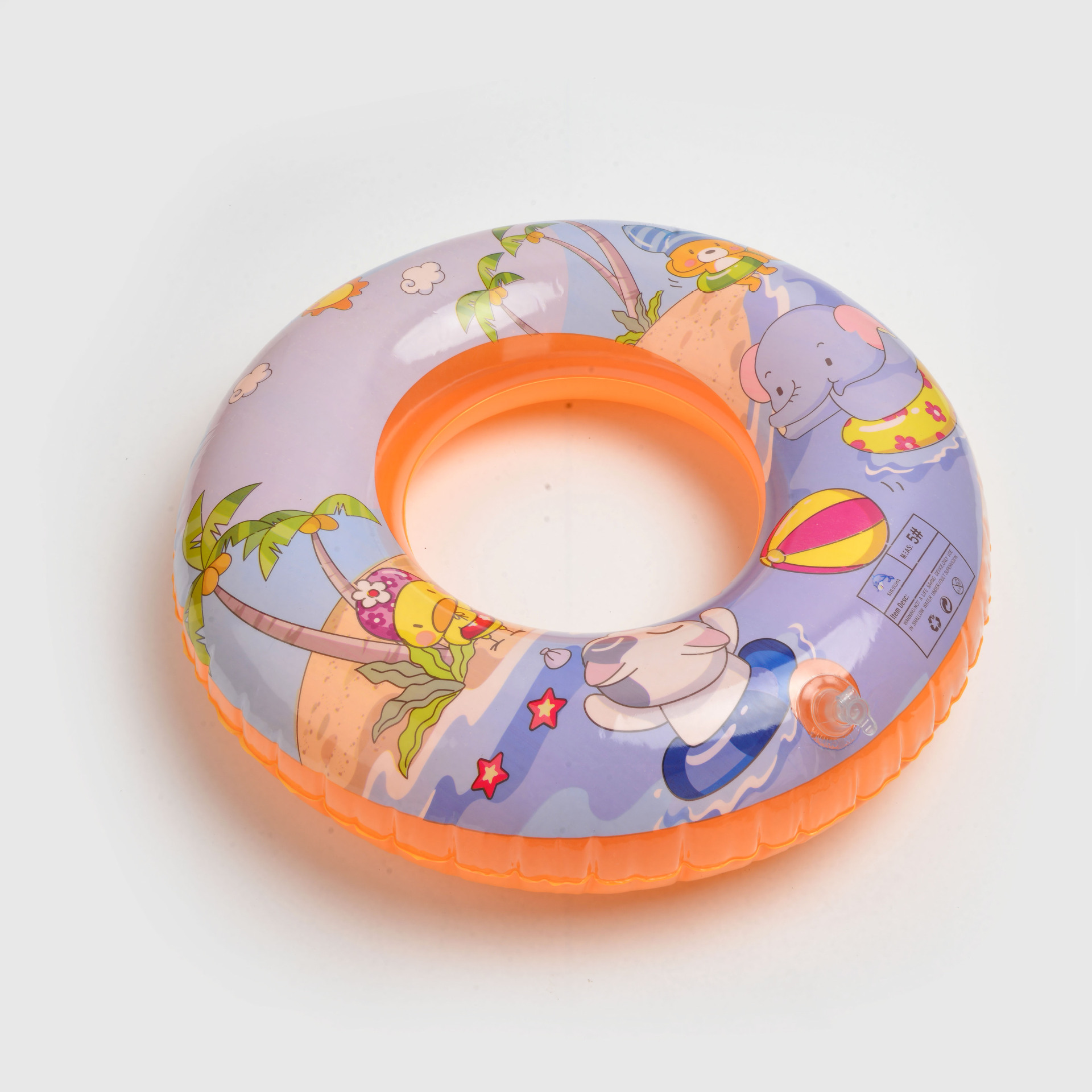Cross-border exclusive children's water assistive products: Printed ordinary rings, ocean patterns, transparent rings, printed swimming rings details Picture
