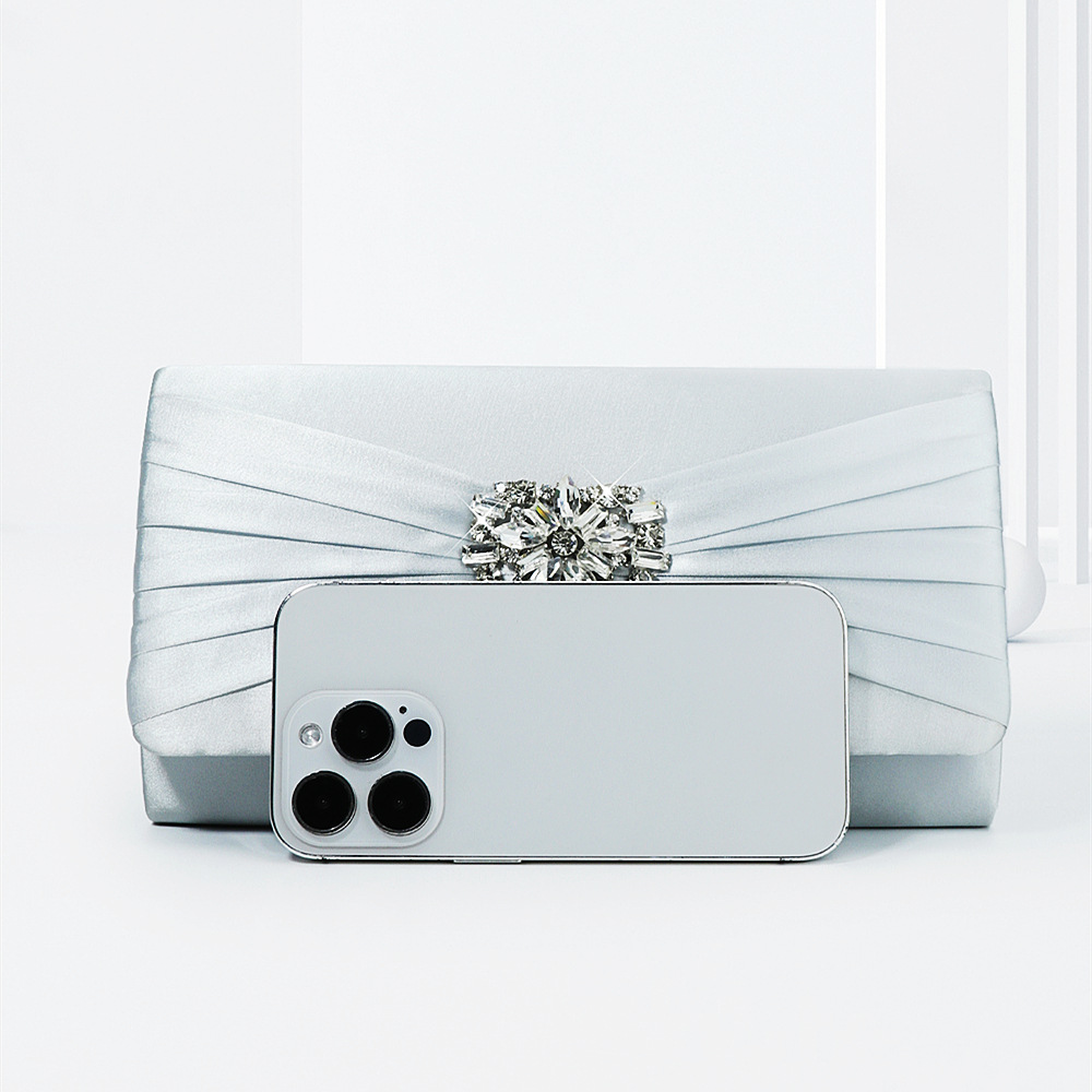 源头厂家跨境电商时尚仿真丝烫钻手拿包斜挎晚宴包名媛女包大容量