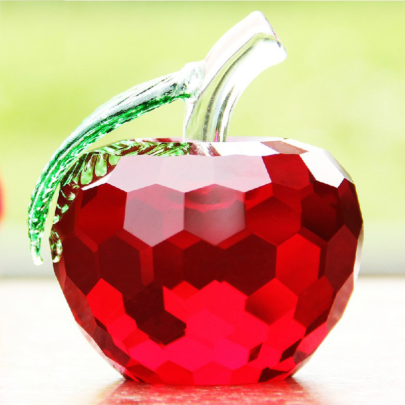 Manufacturers Wholesale Color Crystal Apple Decoration Birthday Christmas Gift Souvenirs Gift Home Decoration Creative Products Xiangyu Crystal