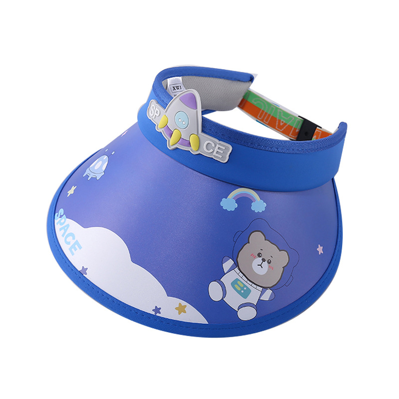 In the summer of 2024, cartoon open-top hats, children's wide-brimmed sun hats, outdoor casual sports sun hats are versatile and fashionable Item Picture