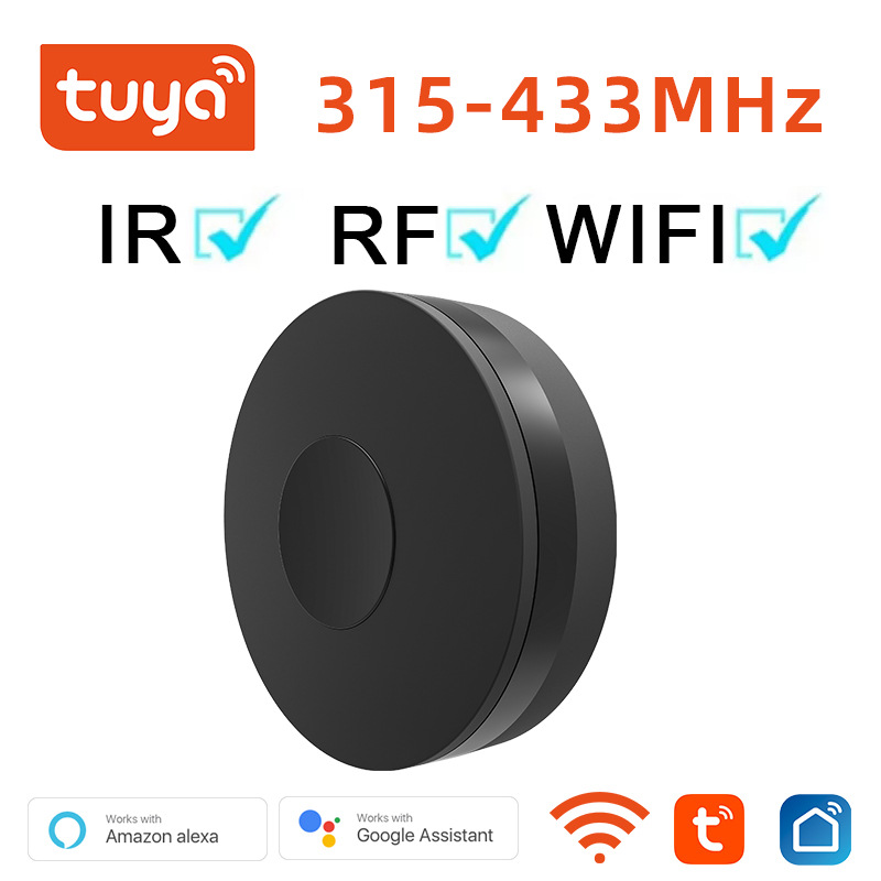 Tuya Smart WiFi& Bluetooth Dual-Mode Universal Infrared Remote Control & Supports Tuya RF device sensors