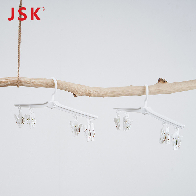 Japan JSK cross hanger multi-functional pants rack pants clip drying windbreaker rack household can rotate with clip wholesale Item Picture