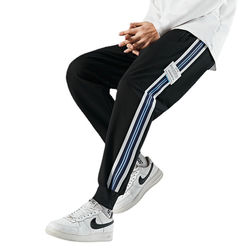 Men's Casual Pants Autumn And Winter With Fleece Thickening High Quality Knit Casual Sweatpants Youth Trend Men's Pants Nine-Point Pants Item Picture