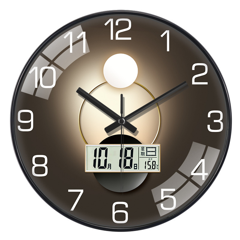 时钟高级感现代简约钟表挂钟客厅艺术网红时尚光影个性装饰石英钟
