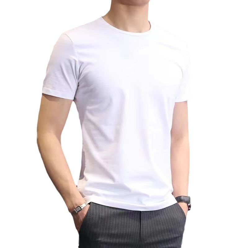 Men's short-sleeved T-shirt, slimming base layer, cotton mini shirt, pure white T-shirt, half-sleeved T-shirt, inner lining. Item Picture
