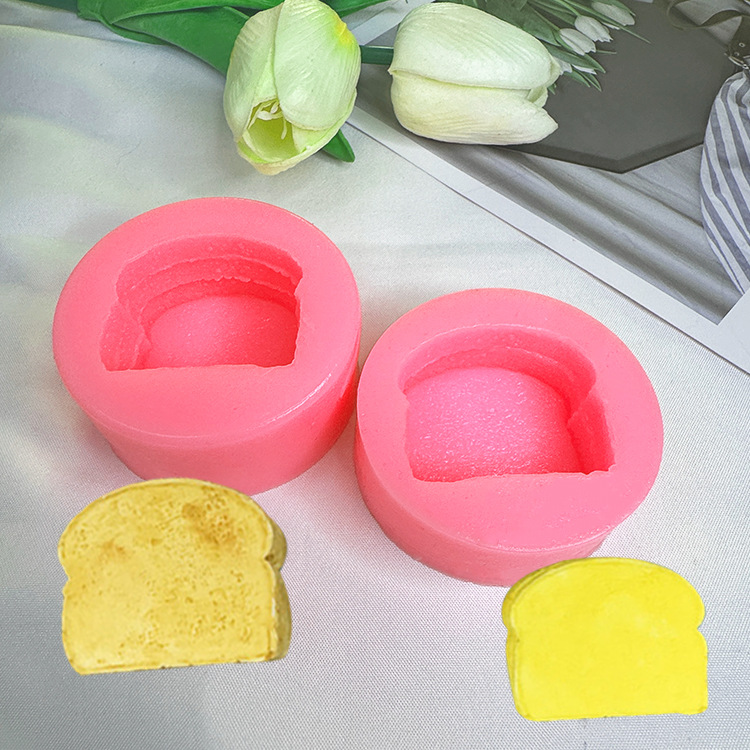 DIY hamburger, bread, toast and steamed bun series silicone mold decoration, bread aroma candle drip glue mold Specification image