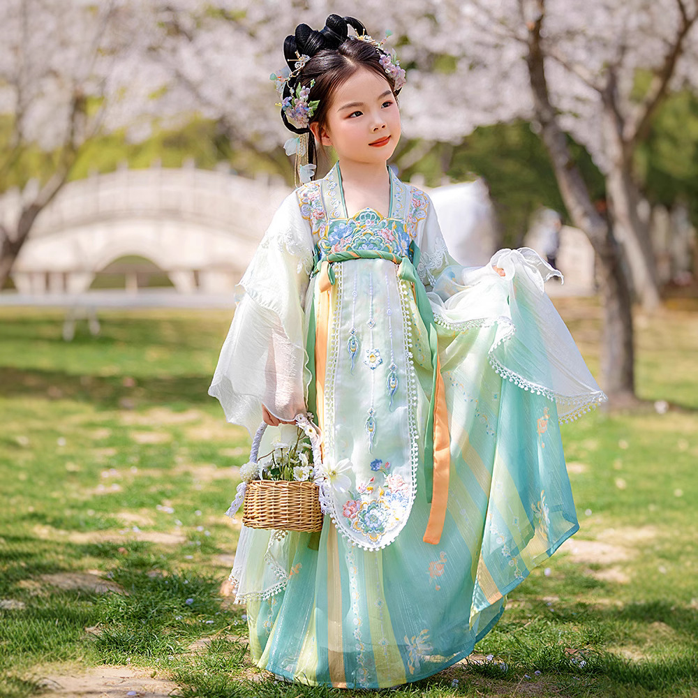 国潮女童汉服2025夏季新款儿童古装仙气高端襦裙小女孩唐装日常连衣裙