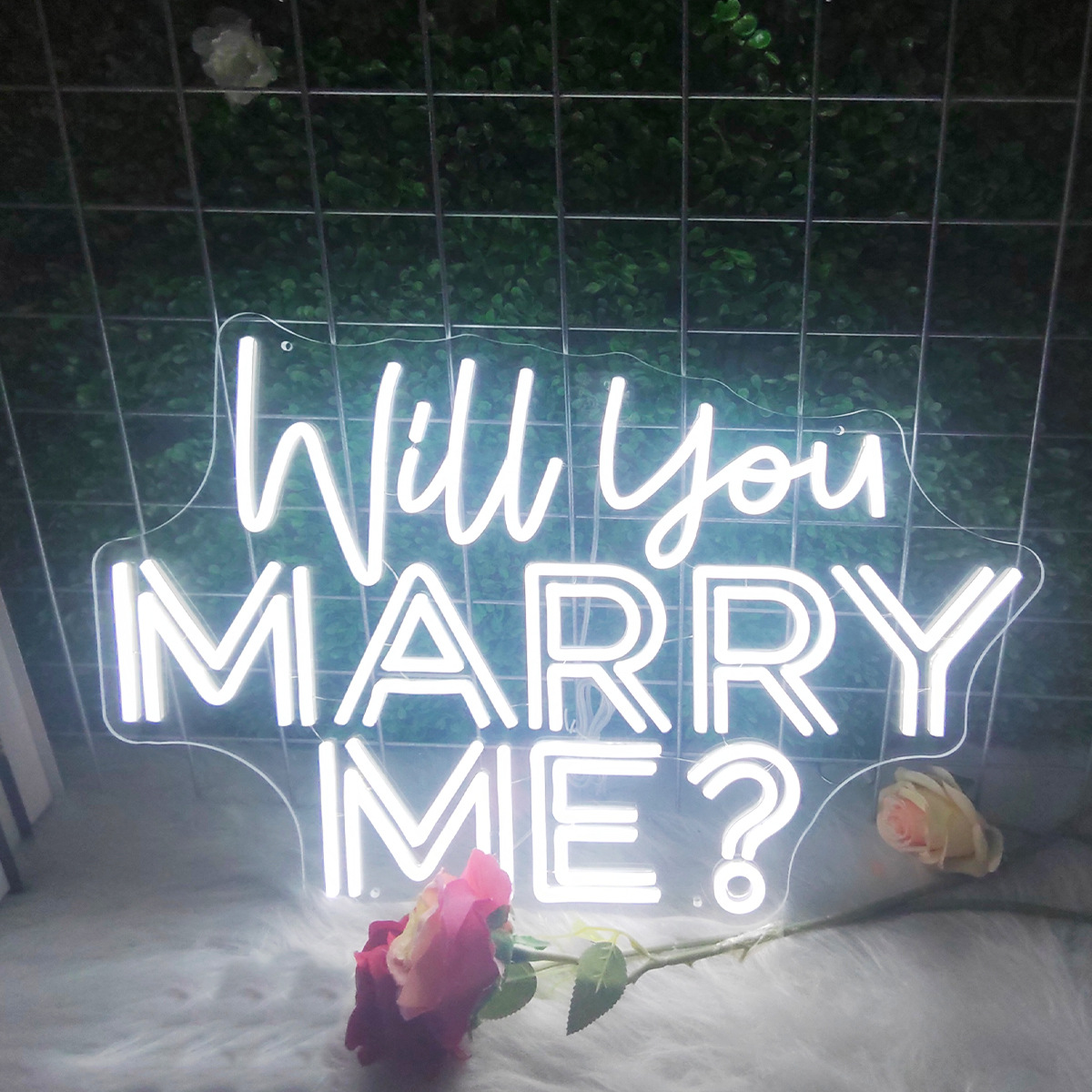 Will you marry me Foreign trade proposal light Led neon light letter illuminated light Board shaped illuminated light board details Picture