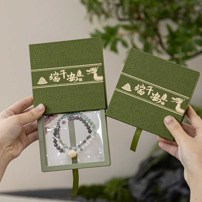 Dragon Boat Festival Health Bracelet Storage box, transparent film floating box, fridge magnet, crystal packaging box, bracelet and cultural play box