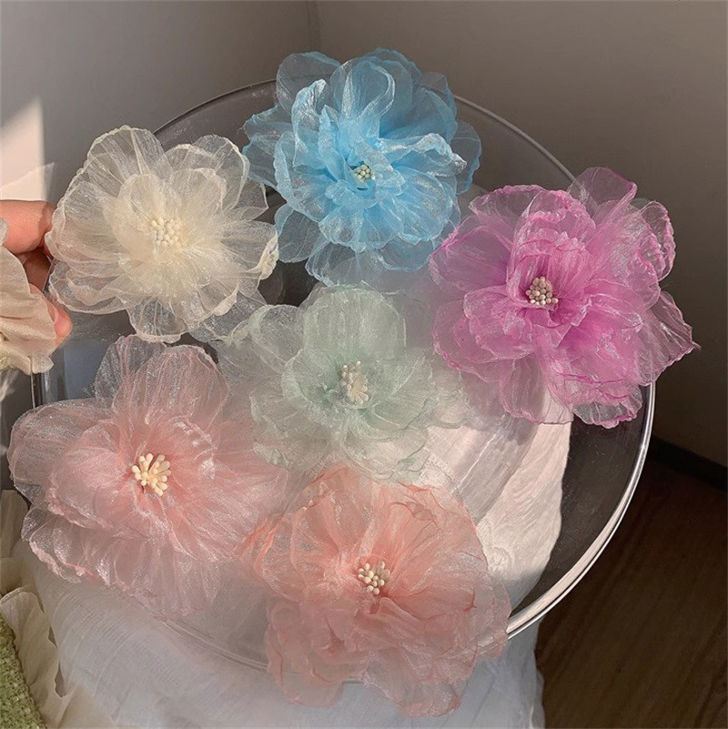 The color is super spring-like ~ Vacation-style large flower hair clip, side clip, new 2024 bangs hair accessory for women