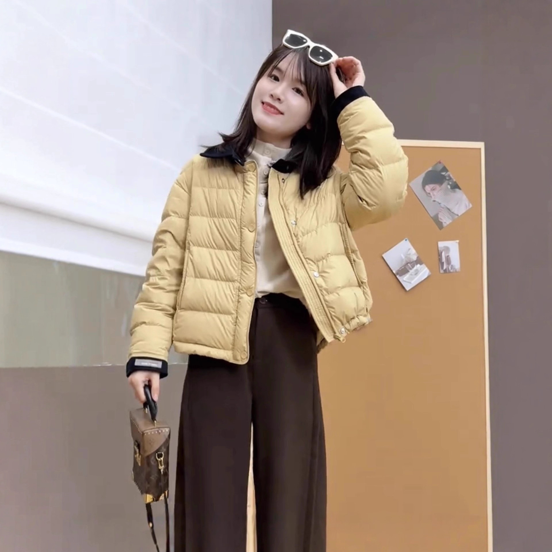 A bestseller with a sense of design and patchwork white duck down down jacket for women's clothing in 2025 winter, a super beautiful, fashionable and warm Korean-style coat