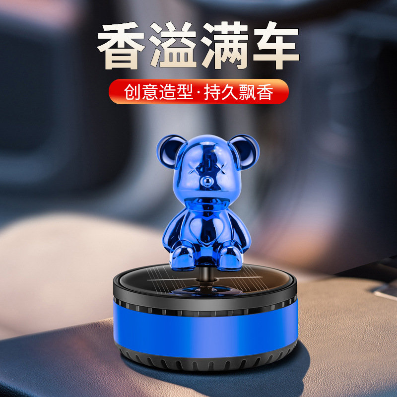 Creative car aroma diffuser, violent bear, solar rotating perfume on the center console, interior decorative car ornaments details Picture