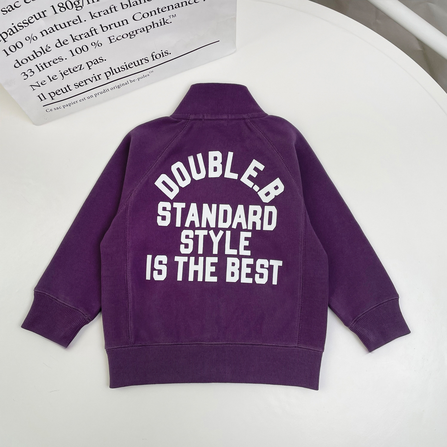 Miki's Spring 24 collection of Japanese streetwear for boys, girls and children features a DB explosion hairstyle badge, a high-neck, stylish zipper cardigan Item Picture