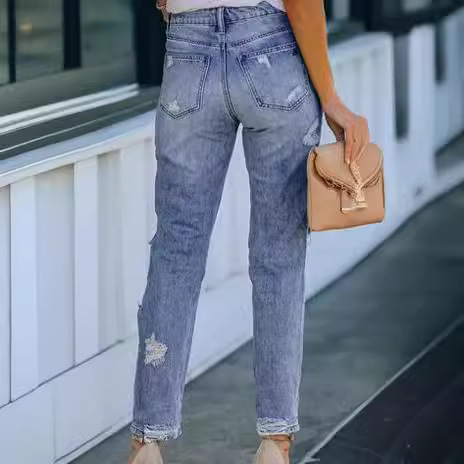 Best-selling ripped skinny jeans for women on independent foreign trade websites in Europe and America details Picture