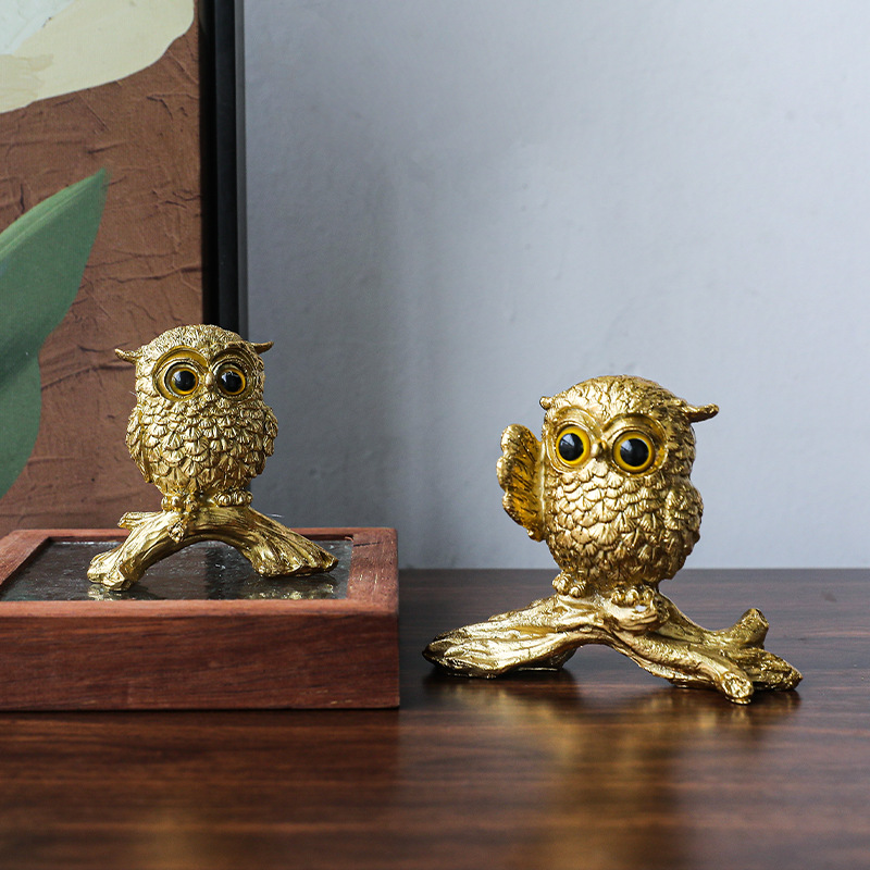 Cross-border creative American owl ornaments, home interior resin handicrafts, display model rooms, soft furnishings details Picture