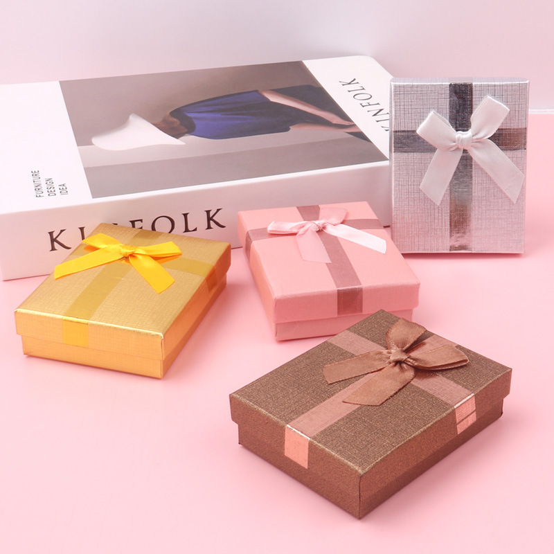Manufacturer Jewelry Box Bow Ring Necklace Gift Display Box Jewelry Storage Box details Picture