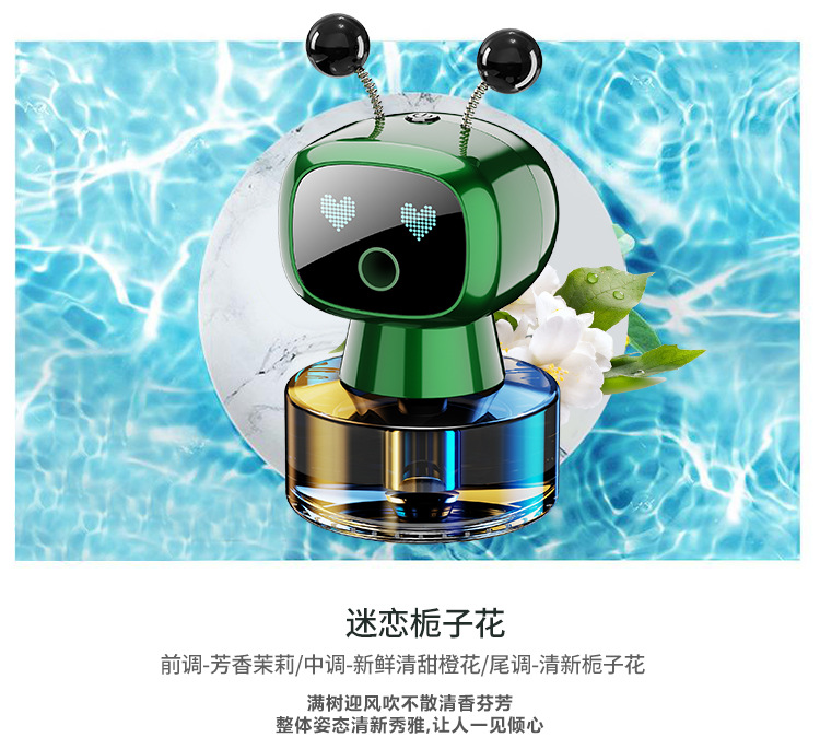 跨境智能车载香薰机器人汽车香水净化空气加湿器汽车车用自动喷香详情30