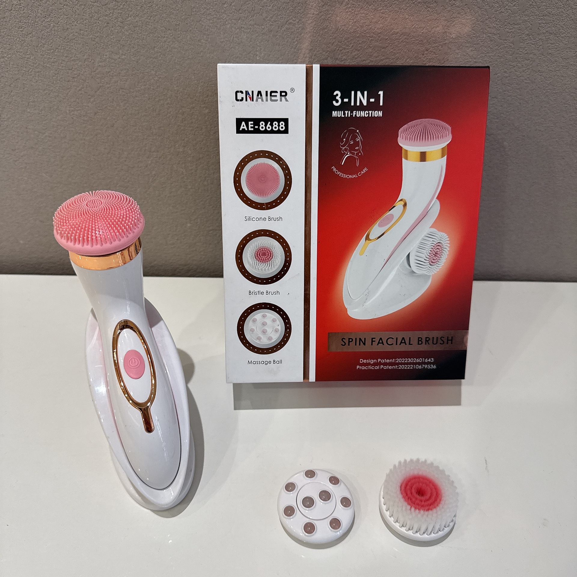 新款跨境家用充电便捷美容电动洗脸刷超声波多功能硅胶防水洗脸仪详情8
