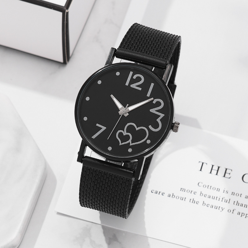 New foreign trade Women's casual and fashionable mesh belt heart-shaped women's Watch manufacturer wholesale Women Watch details Picture