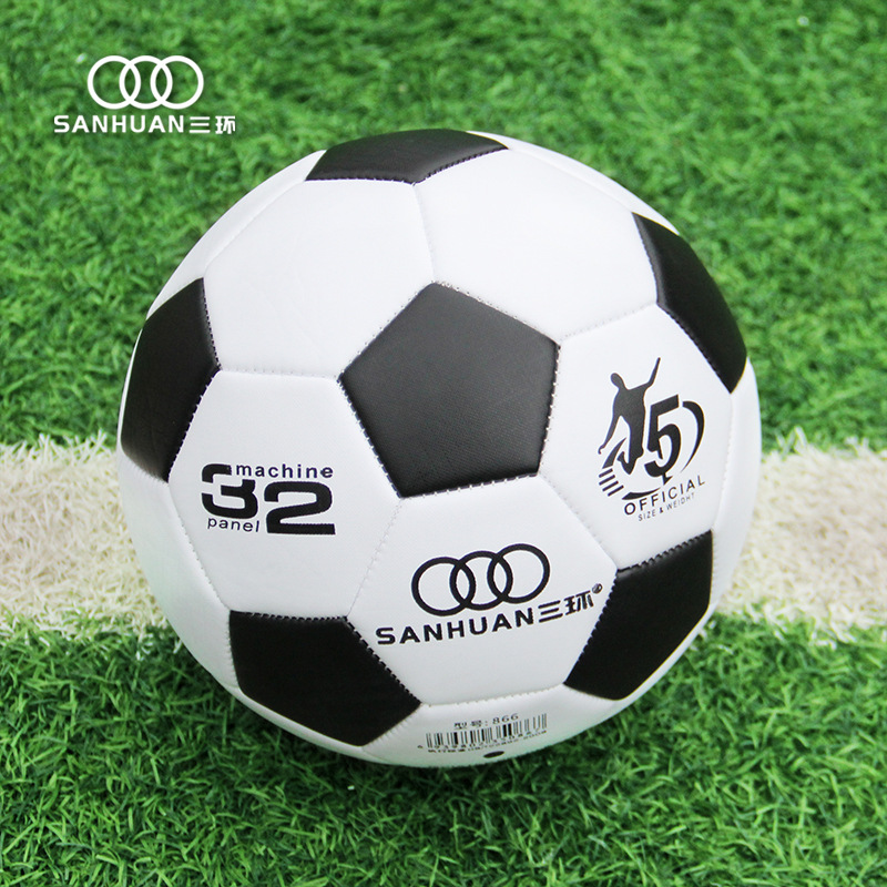 Wholesale of Sanhuan No. 5 football machine sewn explosion-proof foam PU leather training and competition balls for students, children and school footballs Item Picture